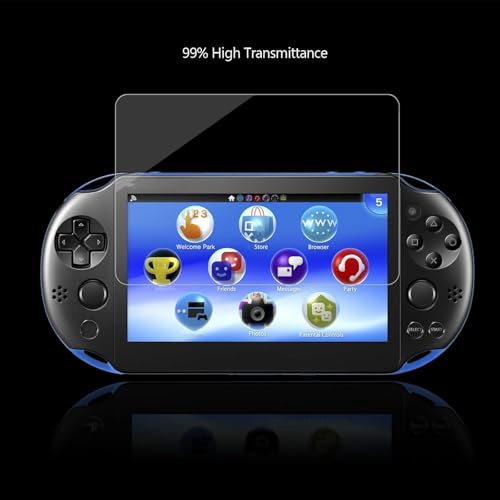 AKWOX Screen Protector Compatible with PS Vita 2000 (Pack of 2), Premium HD Clear 9H Tempered Glass Screen Protective Film Max Clarity High Touch Accuracy Film - Thumbnail 3