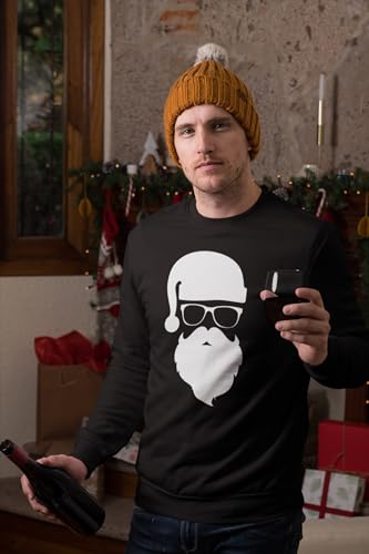 Shop4Ever Hipster Santa With Sunglasses Ugly Christmas Crewneck Sweatshirts 2 Shop4Ever Hipster Santa With Sunglasses Ugly Christmas Crewneck Sweatshirts