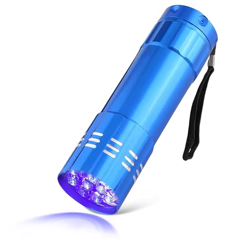 UV Torch, Ultraviolet Torch Blue Light Detector for Pet Urine, Carpet Stains, Fake Banknote, LED Flashlight, 3 x AAA Battery, Small Torch Companion, Stain Detection for Home Hotel & Bathroom Surfaces