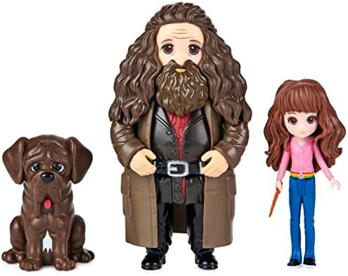 Wizarding World Magical Minis Hermione and Rubeus Hagrid Friendship Set with Collectible Toy Figures and Creature, Kids Toys for Ages 5 and up