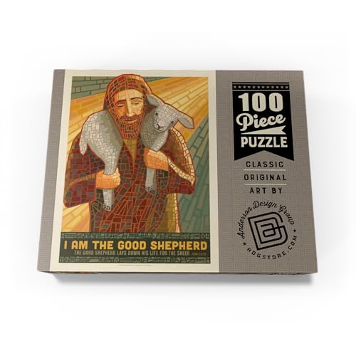 MyPuzzle Jesus: The Good Shepherd, Vintage Poster - Premium 100 Piece Jigsaw Puzzle for Adults