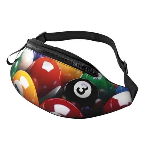 Billiards Fanny Pack for Men Women Fashion Running Waist Packs Waterproof Crossbody Bags Everywhere Belt Bag with Adjustable Strap Sports Hip Pack for Travel Wallet