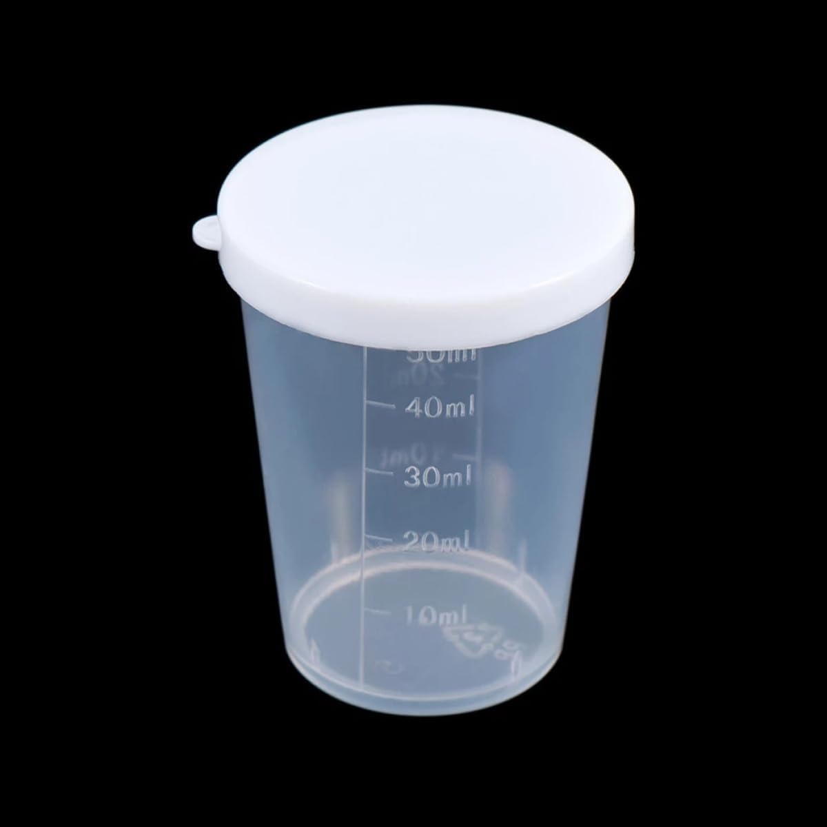 20pcs 50ml Medicine Measuring Cups with Lid, Plastic Graduated Measuring Tools for Home Kitchen and Liquid Dosage