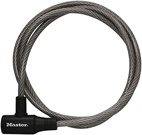 Master Lock 8154DPF Cable Lock with Key, 1 Pack,Gray