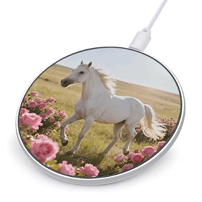 Horse Floral Flower Wireless Charger Magnetic Phone Induction Charger 10w Fast Wireless Charging Station Compatible with iPhone 17 16 15 14 13 12 Pro Max Samsung Galaxy S25 S24 S23