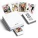 Nelko PP01 Tragbarer Fotodrucker mit 100 Blatt & Tintenpatrone, Sofortiger Kleberücken Druck für iOS/Android, Taschenformat mit Bearbeitungs App, Weiß