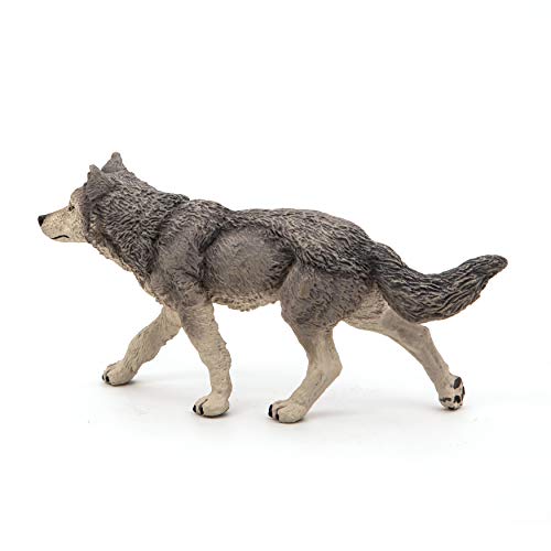 Papo -Hand-Painted - Figurine -Wild Animal Kingdom - Grey Wolf -53012 -Collectible - For Children - Suitable For Boys And Girls- From 3 Years Old #TOP5