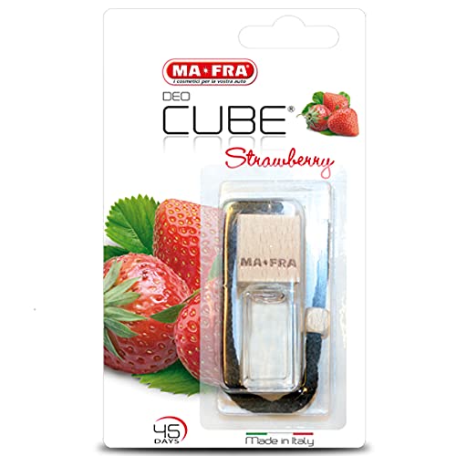 Ma-Fra Deo Cube Strawberry, Diffuseur de Parfum à la Fraise, Rafraîchit l'habitacle de la Voiture et Les Petits Environnements, Design élégant en Forme de Cube et...