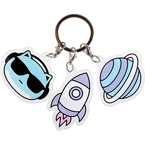 ティーズファクトリー ブルーハムハム 3チャームキーホルダー ロケット H16.3×W8.7cm BH-5541570RO