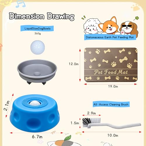 LAIMIGASALA Slow Feeder Lick Bowl for Liquid Dog Treats- Lick Toy for Bone Broth, Rolling Ball Dog Lick Bowl with pet Anti Slip Pads and Cleaning Brushes, Suit for Large Medium Small Dogs&Post-Op by LAIMIGASALA - Image 2