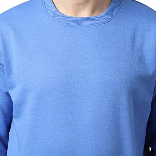 Image of BZR-Men's Fleece Round Neck Regular Sweatshirt (Sw Rrn Black 01-L Black L)(1903)