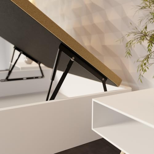 Miniatura 6 de Mattfy - Canapé Abatible De Madera Súper Reforzado Con Gran Capacidad, Esquinas Redondeadas, 135 X 190, Blanco
