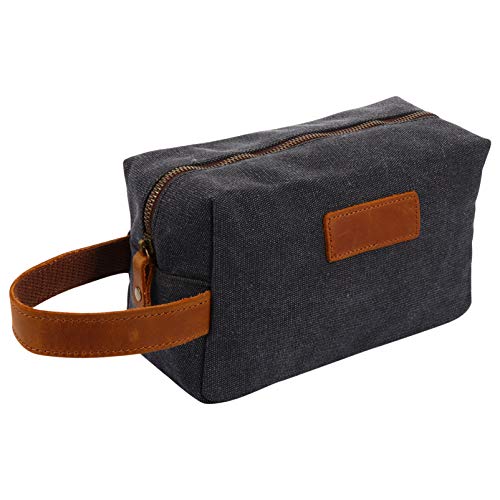 Lurrose Necessaire de viagem bolsa de cosméticos para pendurar à prova d'água bolsa de couro para m