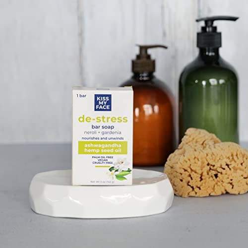 Kiss My Face De-Stress Bar Soap-Neroli + Gardenia, 1 Pack #TOP1