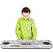 BIGFUN 61 Keys Multifunction Portable Electronic Keyboard Piano Musical Teaching Keyboard for Kids Children Early Learning Educational with Double Speakers (Silver)