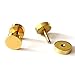 2pcs 7mm Gold Screw Stud Earrings Men, Stainless Steel Cheater Fake Ear Plugs Gauges Illusion Tunnel