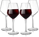 Dicunoy Set of 4 Unbreakable Stemmed Wine Glasses, 15oz Plastic Outdoor Wine Glasses, Hard Plastic Goblets Glassware, Reusable, BPA-Free, Classic Wine Cups for Patio, Poolside, Camping