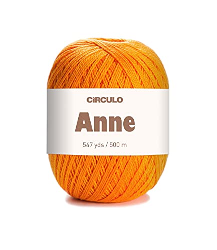 Image of CIRCULO Anne Yarn for Crocheting & Knitting, 100% Mercerized Brazilian Virgin Cotton, Soft Fingering Weight, 547 Yds, 5.19 Oz - Color 4156 Carrot