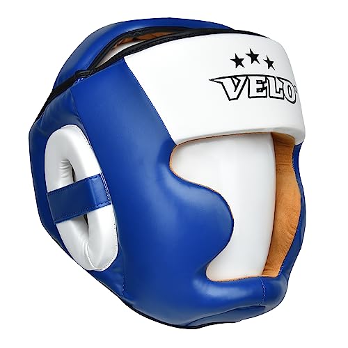 Velo Adult Protective Head Gear for Boxing, MMA and Taekwondo - Blue, M
