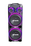 Aiwa Bocina Torre AWPOC15 Bluetooth 5.3 240W RMS 4000W PMPO con Luces LED, USB, AUX, RCA, Entradas para Micrófono, Ecualizador, Sonido Potente Ideal...