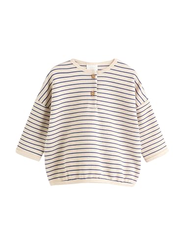 NEXT Baby Jungen Langarmshirts für Babys, 4er-Pack Blau gestreift 68-74