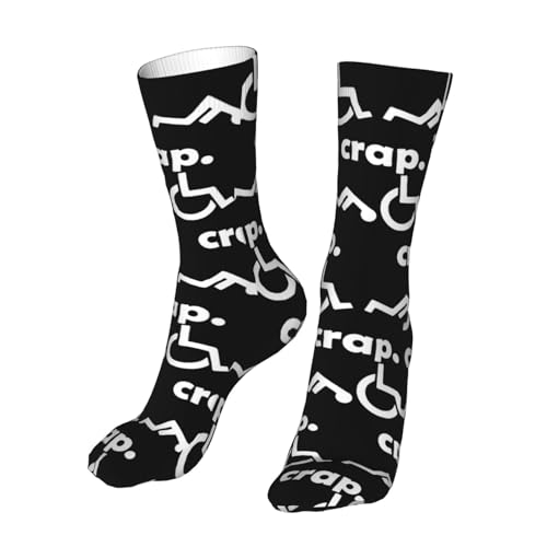 Crap Handicap Funny Wheelchair Air Cushioned Running Socks Breathable Round Neck Socks4