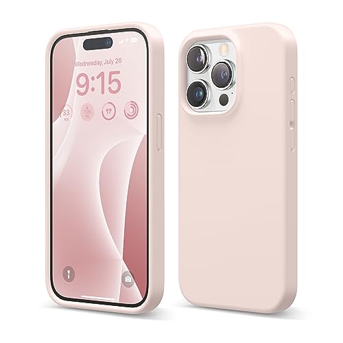 elago Compatible with iPhone 15 Pro Case, Liquid Silicone Case, Full Body Protective Cover, Shockproof, Slim Phone Case, Anti-Scratch Soft Microfiber Lining, 6.1 inch (Lovely Pink) by elago - Used condition - CA$3.67