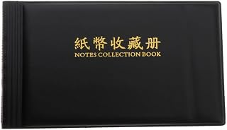 Xiaojikuaipao Álbum de colección de billetes premium, 20 páginas, piel sintética, fundas transparentes de bolsillo, almacenamiento de 40 billetes, para coleccionistas de monedas y sellos, color negro