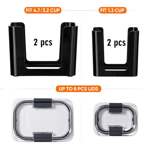 Image of 4 Pcs Lids Organizer for Rubbermaid Brilliance Lids