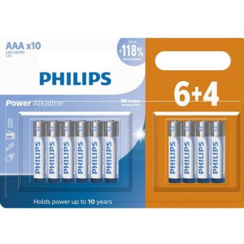 Pilha Aa Philips Alcalina Pack C/10 Pilhas Aa Power Alkaline