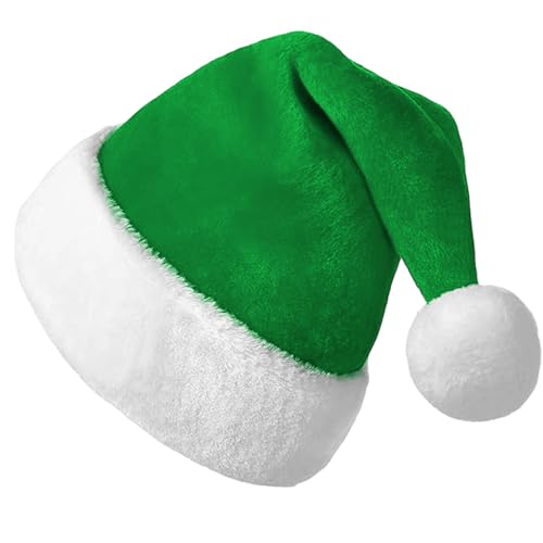 Grüne Nikolausmütze 17 RIBSUQA Weihnachtsmütze Grün, Erwachsene Nikolausmütze für...