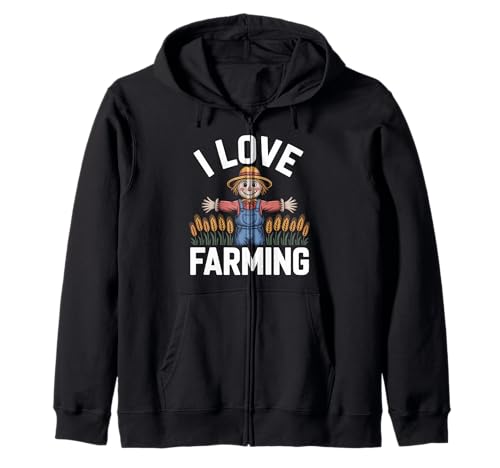 Gráfico de trigo I Love Farming Espantapájaros Sudadera con Capucha