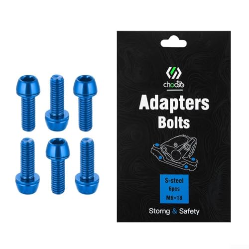 CNANRNANC - Lot de 6 boulons de fixation pour étrier de frein à disque pour vélo (bleu)