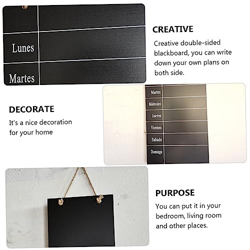Magiclulu Message Board Chalk Board Signs Weekly Plan Board Writing Board Boxwood Wooden Rope Black #TOP4