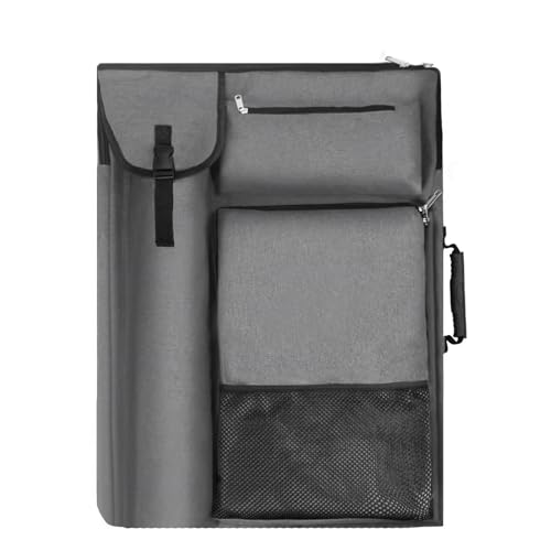 Image of TreochtFUN Art Portfolio Case 19 x 25 - Large Drawing Portfolio with Backpack & Tote Bag for Artist Supplies (Gray)