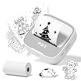 PRT Mini Sticker Printer, Portable Thermal Printer with 1 Roll Sticker Paper, Inkless Sticker Maker, Bluetooth Label Printer for Study Notes,Lists,Pictures,DIY Creations Small Printers for Home Use