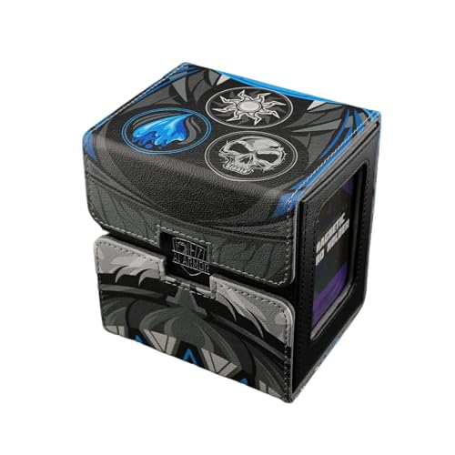 Ai Armor MTG Commander 100+ Card Custom Art Deck Box With Storage (White/Blue/Black)