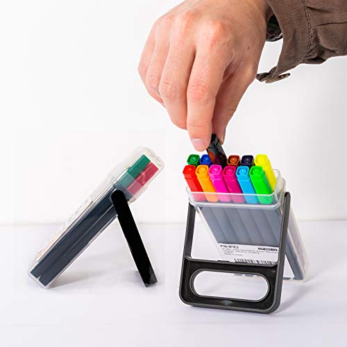 Aihao Markers For Kids,Washable Markers With Stand Portable Box,Dual Tip Markers Set, Brush & Fine Tips, 24 Pack, Art Supplies For Coloring, Doodling, Sketching, Drawing, Journaling #TOP5