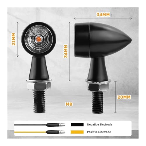 Clignotant LED moto universel indicateur arret 12V 8mm