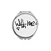 With Me Funny Quote Handwrite Hand Compact Mirror Round Portable Pocket Glass