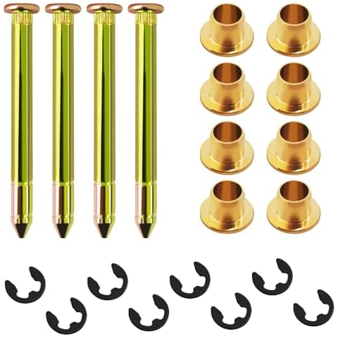 KUQUTIDY Door Hinge Pin and Bushing Repair Kits for Ford F150 F250 F350 Bronco, Upgrade Door Pins and Bushings Kit Replacement Include 4 Pins 8 Bushings 8 Clips Cover