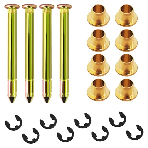 KUQUTIDY Door Hinge Pin and Bushing Repair Kits for Ford F150 F250 F350 Bronco, Upgrade Door Pins and Bushings Kit Replacement Include 4 Pins 8 Bushings 8 Clips