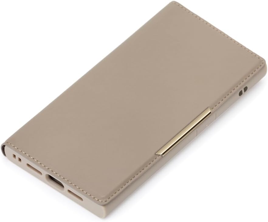 PG-25KMC02BE MagSafe Compatible Clear Flip Case Case Notebook Type Card Storage Magnet Strap Hole Back Clear Beige for iPhone 16e