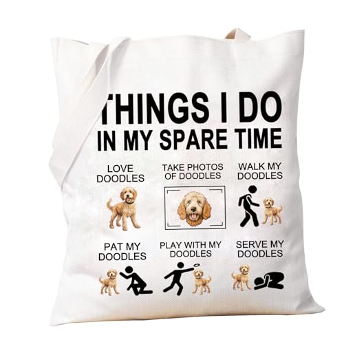 PXTIDY Doodle Dog Tote Bag Golden Doodle Lover Gifts Things I Do in My Spare Time Doodle Dog Mom Gift Bag Pet Travel Bag