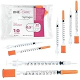 ONE-CARE Syringes 0.5 ml/cc, 30G x 5/16'(8mm), Orange Cap, 10 pcs/bag
