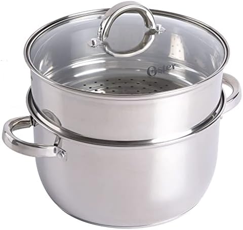 Oster Sangerfield 6 Qt Dutch Oven Casserole with Steamer Basket, Stainless Steel