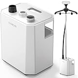EVAIROAX 2200W Professional Standing Garment Steamer for Clothes, 90 Mins of Continuous Powerful Steam with 2.9L Water Tank, Pants Clip & Children's Clothing Hange White