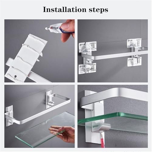 Étagère de douche flottante de 15,7 pouces pour rangement mural - 7