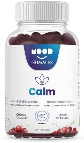 Mood Gummies Calm - 3000mg Sugar Free Ashwagandha Gummies - Maximum Strength Stress Support Gummies - Better Mood, Decreased Brain Fog, Calming Effect - Potent Stress Support Supplement - Plant-Based, Non-GMO - 2 Month Supply