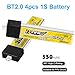 ZEVORO 4pcs BT2.0 550mAh 1S Battery 3.8V 95C FPV Lipo Battery with BT2.0 Connector for 1S FPV Tiny Whoop Drone Quadcopters Like Air75, Meteor75 Pro, Cetus Pro, Cetus X Brushless Drones